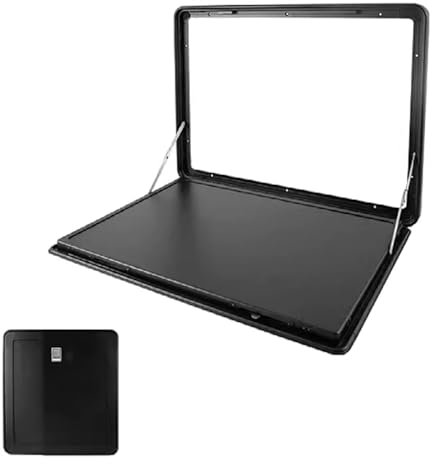 JINGSHIQIAOPL Klapptisch für Wohnmobile, RV-Außen-Esstisch, Klappbarer Wandtisch, Maximale Tragkraft 35 Kg, Seitlich Aufhängbarer Außentisch für Camper und Wohnmobile(Black,50 * 35cm/20''*14'')