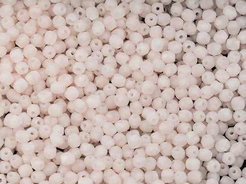 Cuentas redondas facetadas pulidas al fuego, 10 g, 3 mm, 72000 mate (72000-84110), cristal, República Checa