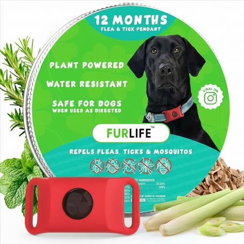 FurLife Dog Tag Waterproof Pendant for Collar, Flea & Tick, Safe for All Breeds