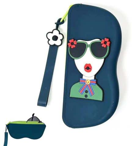 GXGM Custodia Occhiali Morbida, Custodia Occhiali da Sole, Cintura con Clip, Neoprene Morbido, Portatile, Design Cartone Animato, Unisex - Adulto