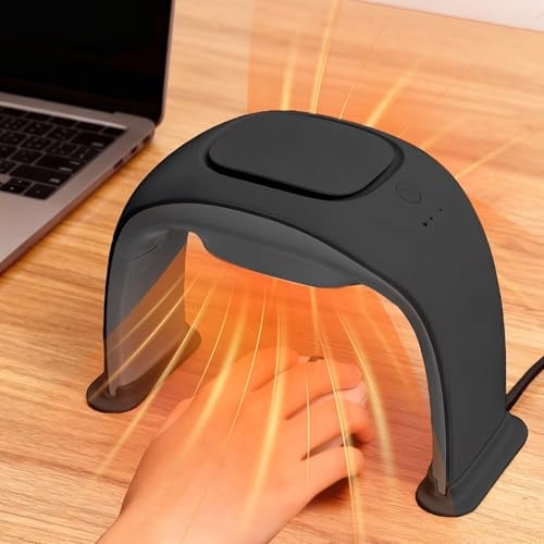 NIFBANG Heizlüfter Energiesparend,Faltbare Beheizbare Tischunterlage Handwärmer für Schreibtisch,Thermostat Einstellbare Temperatur Elektrische Heizung Hand Heater,Geschenk für Frauen,Schwarz