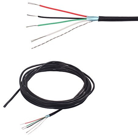 Oxtxuzdm Abgeschirmtes 4-Leiter-Anschlusskabel, Gitarren-Tonabnehmerkabel, 24 AWG, für 3 m lange Gitarren Pickup-Kabel
