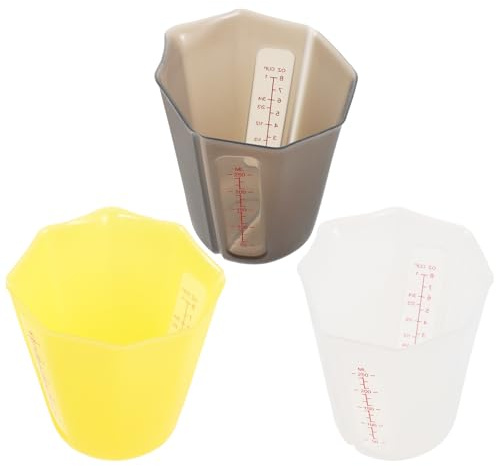 VILLCASE Tasses à Mesurer Résistantes Micro-ondes Lot de 3 en Silicone Pliables 250ml Faciles à Nettoyer, pour Liquides et Ingrédients en Camping ou Voyage