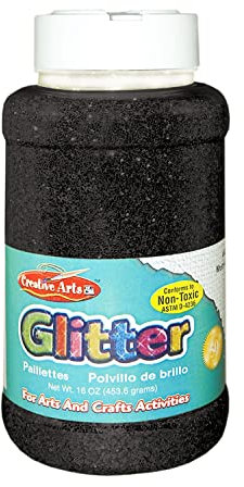 Creative Arts by Charles Leonard Glitter 16 oz. Bottle schwarz