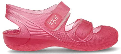 IGOR Bondi, Sandalo con Bracciale Bambina, Rosa Traslucido Fucsia, 26 EU