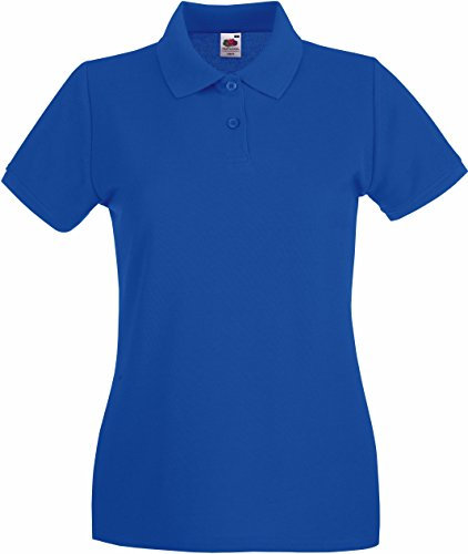 Fruit of the Loom Women's Premium Lady-fit Polo Shirt, Blu Blu Reale, M