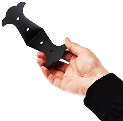 Indoor Outdoors 4 X Fancy Style Corner Joint Railway Sleepers Brackets for Planters, Retaining Walls, Pathway and Driveway Edge Edging - 90 Degree Bend in Middle and Lightweight Steel Bracket - Black