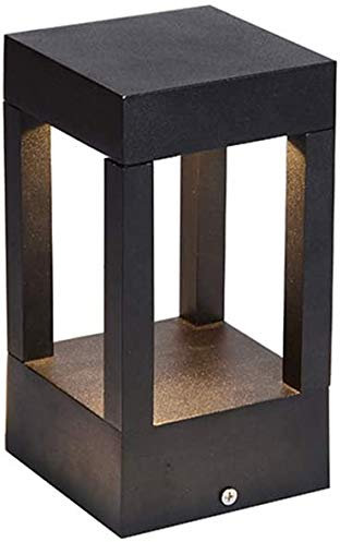 HONY-LIGHT LED Anthrazit wasserdichte Sockelleuchte Aluminium und Glas 10W Warmweiß Wegeleuchte Gartenleuchte Hof Balkon Park Standleuchte Terrassen Pollerleuchten Im Freien Beleuchtung 11 * 20 cm