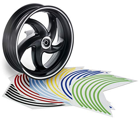 Opticparts DF Felgenrandaufkleber Felgenband für Motorroller und Motorrad, 11-14 Zoll, (Weiss)