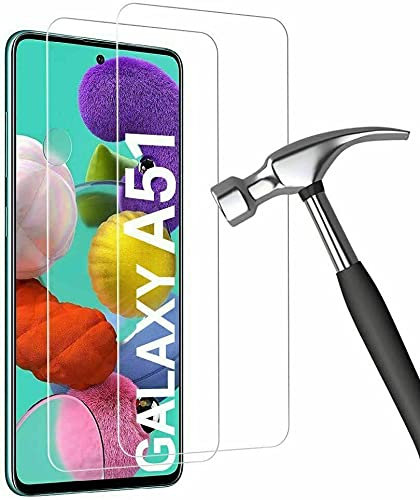 (2 Stück) Schutz Glas Kompatibel mit Samsung Galaxy A51 Glass Schutzfolie Display 9H 2,5D Displayschutzfolie