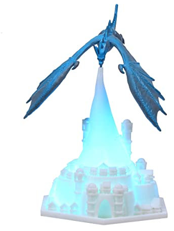 LOGT 3D Drachenlampe Nachtlicht Kinder Drachen Lampen ​Feuerspeiende Drachenlampen USB Aufladen Jungen Mädchen Schlafzimmer Schreibtischlampe 3D Dinosaurier Lampe Kinderzimmer,Ice dragon