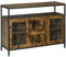 HOMCOM Aparador de Cocina Bueffet para Salón con 2 Puertas de Cristal 2 Cajones y Estantes Abiertos Armario Auxiliar de Estilo Industrial para Salón Comedor 120x40x88,5 cm Marrón Rústico
