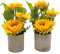 Aisamco 2 Pcs Tournesols Artificiels en Pot, Faux Fleurs en Pot Centres de Table Fleur Artificielle Plante Artificielle pour la Décoration de Fête de Mariage