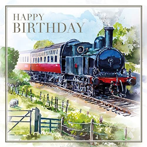 Cherry Orchard Carte d'anniversaire pour homme - Train à vapeur
