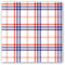 Michel Design Works Cocktail-Servietten, Paisley & Plaid (rot, weiß und blau kariertes Design)