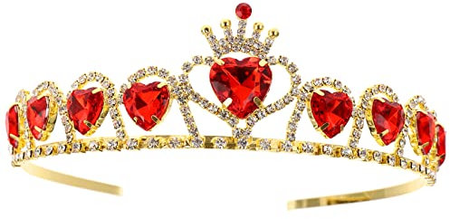 FRCOLOR Bridal Tiara Strass Crown Red Crystal Queen Crown Tiaras Und Kronen für Frauen Hochzeit Königin Krone Tiara für Hochzeit Prom Party