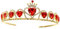 FRCOLOR Bridal Tiara Strass Crown Red Crystal Queen Crown Tiaras Und Kronen für Frauen Hochzeit Königin Krone Tiara für Hochzeit Prom Party