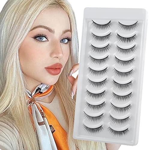 Falsche Wimpern Natürlicher Look 10 Paare Nerz Faux Mink Künstliche Wimpern Kurze Fake Lashes Weich Falsche Nerzwimpern Leicht Kunstwimpern Mit Flexibel Cotton Band Von Parriparri