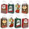OEMG Geschenktaschen Weihnachten Papiertaschen 16 Stück Geschenktüten Kraftpapier Tüten mit Griffen, Geschenkverpackung Geschenksackerl Klein Weihnachtstragetasche, 22x16x8 cm