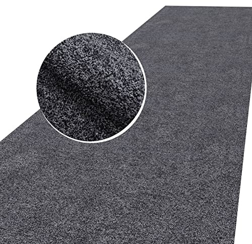 ANRO Schmutzfangmatte Teppich Läufer Flurläufer Bodenbelag Schmutzfangläufer Sauberlaufmatte Meterware Dover Anthrazit 380x100cm