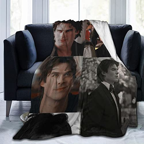Ian-Somerhalder Kuschelige Plüsch-Thow-Decke, Flanelldecke, Bettwäsche, warmes Fleece, weiche Decke für Sofa, Couch, Wohnzimmer, Büro, Auto, Camp, Stranddecken, 127,4 x 101,6 cm