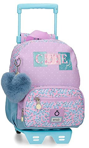 Enso Cute girl Mochila Preescolar con Carro Morado 23x28x10 cms Poliéster 6,44L