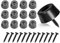 ZoeTekway 12 Patas de Goma Negras para Tablas de Cortar con Tornillos de Acero Inoxidable, topes de Goma Resistentes a los Tornillos, Patas Redondas de Goma, atornillables