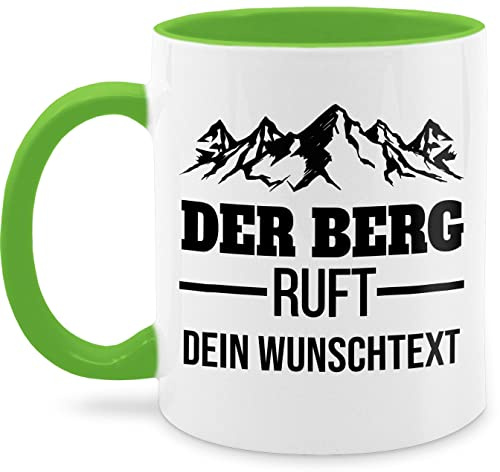 Tasse Tassen 325ml - Wandern - Der Berg ruft - Geschenk Berge - 325 ml - Hellgrün - geschenke für wanderer keramik wander bergen name wunschname bergmotiv einen ruft, + wunschtext