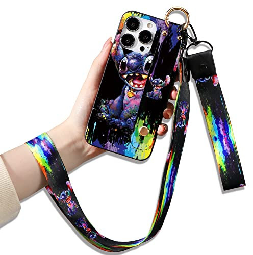 Handykette Handyhülle für iPhone 7/iPhone 8/SE 2020/2022 4,7 Hülle mit Band, Cute Stitch Silikon Weiche TPU Case Schutzhülle zum Umhängen Kordel Verstellbares Handgelenkband für iPhone SE 2022, 07