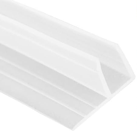 leteyes F Shape Bath Shower Screen Door Seal Strip, 6mm-10mm, 2m, Transparent, Rubber, Shower Seal Strip