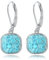 Türkis Ohrringe 925 Sterling Silber Geometrie Türkis Tropfen Ohrring Türkisschmuck Geschenke für Frauen
