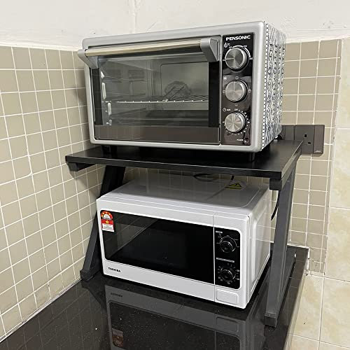 Soporte para Microondas Horno Estantería de Almacenamiento para Microondas Multifuncional Armario de Cocina Encimera de Cocina-57 * 38 * 38cm Z-Negro