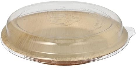 Starpak Lot de 10 assiettes rondes en feuille de palmier 500 ml Ø 23 cm · 5,3 cm avec couvercle en RPET