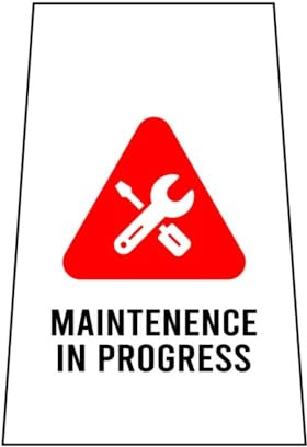 Autocollant transparent « Maintenance In Progress » | Signalisation d'avertissement de travail pour panneau de sol vierge et barrières | Signalisation d'entretien en cours