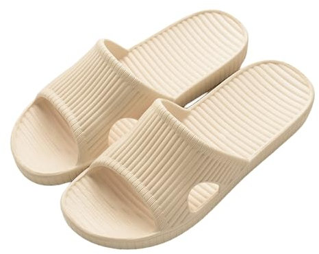Czgcpyc Sandali da Doccia Pantofole da Doccia Sandali da Pavimento Antiscivolo per Interni ed Esterni Schiume Morbide Scarpe da Bagno Unisex EU 37/38 Bianco Sporco