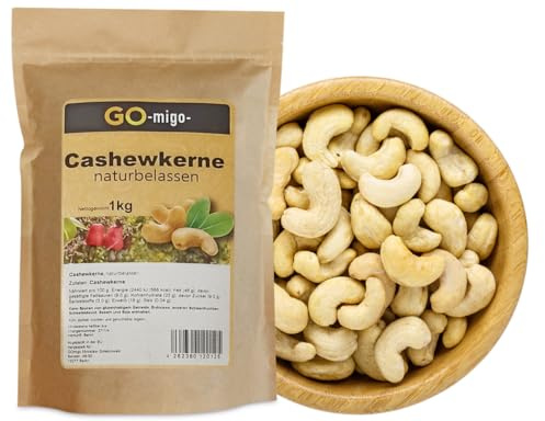 1kg Cashewkerne ganz frisch unbehandelt Cashewnüsse Cashew Cashews hohe Qualität