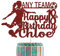 Female Footballer Glitter Cake Topper With Any Name, Age & Team (Red)