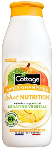 Cottage Après-Shampoing Shot Nutrition Mangue Bio 250ml | Nourrit En Profondeur - Mangue Bio - Cheveux Secs Et Abîmés - Flacon Recyclé