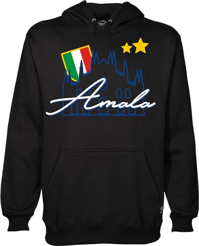 Vestipassioni Felpa Cappuccio celebrativa, Sport Calcio Scudetto Italia Supporters Tifosi Ultras (IT, Testo, XL, Regular, Regular, Nero)