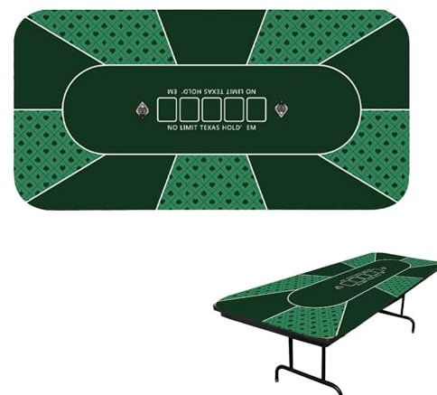 Spieltisch – Große Poker-Tischplatten, 120 x 60 cm, rutschfeste Poker-Matte, Poker-Tischmatte für Poker-Tuch, Pokerparty, Themenparty, Pokerabend