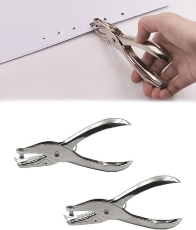 HSIXHAF 2 PCS 3MM MM Einzelloch Locher Punch, Locher Metall Lochzange Papier Locher Zange Ein-Loch Lochzange für Papier Karten Plastikfolie Dünner Leder Foto Prüfplaketten DIY Handwerk Stanzt Papier