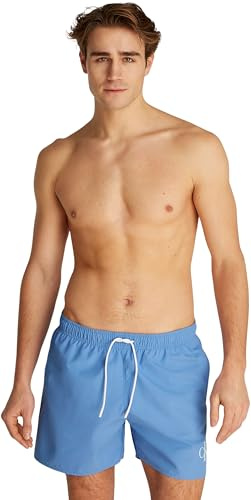 Calvin Klein Herren Badehose Medium Drawstring mit Logo, Blau (Glacier 5534269), L