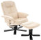 IDIMEX Relaxsessel Charly mit Hocker beige - TV Sessel mit Verstellbarer Rückenlehne, Wohnzimmersessel mit Seitenfach und Beinablage, Loungesessel aus Kordstoff