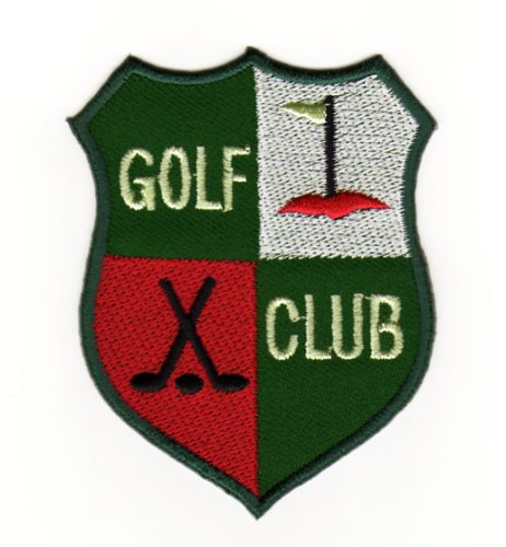 Golf Club Logo Green Crest Badge Iron-On Patch Size 6.2 x 8.0 cm