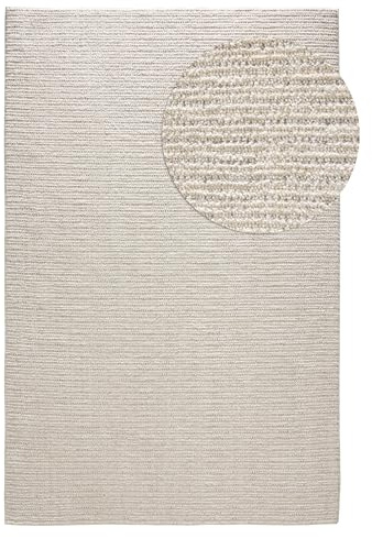 benuta Nest Teppich Lilibeth - Creme 80x150 cm - Kunstfaser - Rechteckig & im Style: Abstrakt,Geometrisch, Hygge & Cozy, Minimalistisch - Pflegeleicht für Wohnzimmer Schlafzimmer