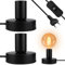 2 Stück Tischlampe E27 Fassung, Kleine Tischlampe IndustrieNachtlicht, Deckenleuchte Lampenfassung Lampensockel E27 Fassung für Schlafzimmer, Wohnzimmer oder Büro Schwarz (keine Birne)