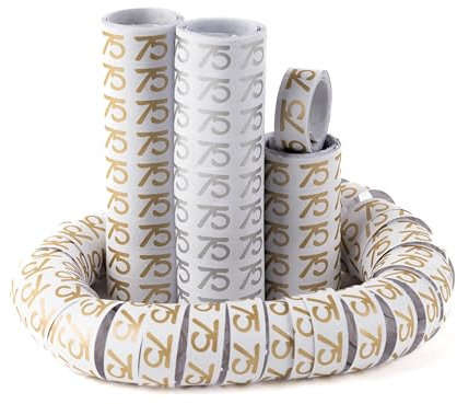 75 Geburtstag Deko Luftschlangen silber/gold - Originelle 75. Geburtstagsdeko für einen gelungenen 75 Geburtstag Mann oder Frau - Tiwoca