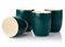 HowHomely Keramik Kaffeetassen mit Löffel (4 x 300 ml) | Steingut Geschirr Set | Grün Tassen 4er Set | Auch verwendbar als Espressotassen Kaffeetasse oder Teetasse