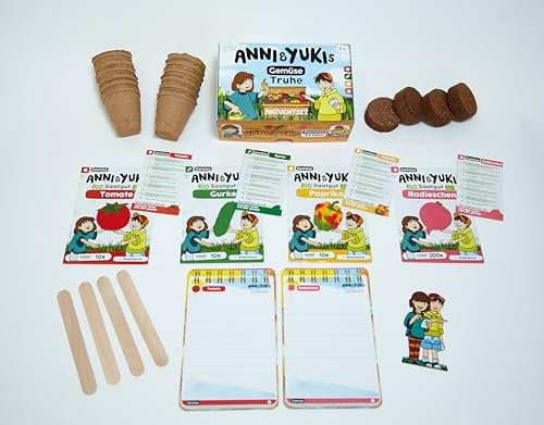 Anni&Yukis Gemüsetruhe - Anzuchtset für Kinder (hergestellt in Deutschland)