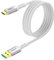 SUNGUY Câble USB C, 1,5m Câble USB A vers C 10 Gbps Câble en nylon tressé de Compatible avec iPhone 16/15 Pro Max, Galaxy S24 S23 S22, Android Auto-Blanc